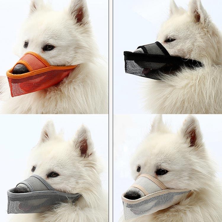 Dog Mouth Cover Anti-Bite Mesh Dog Mouth Cover Medium And Large Dogs Anti-Drop Mask Xxs - Gray