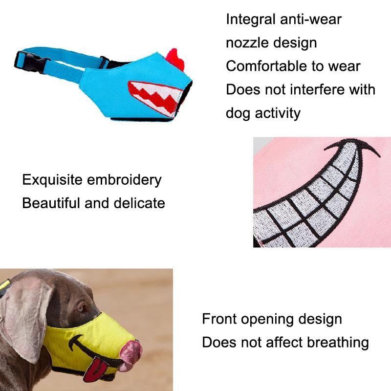 Cartoon Dog Mouth Cover Anti-Bite Nylon Dog Mask - Size L - Blue - S