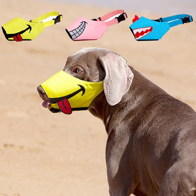 Cartoon Dog Mouth Cover Anti-Bite Nylon Dog Mask - Size L - Blue - S