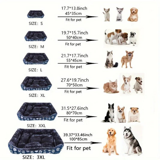 Blue Pet Dog Bed Sofa Mat for All Sizes