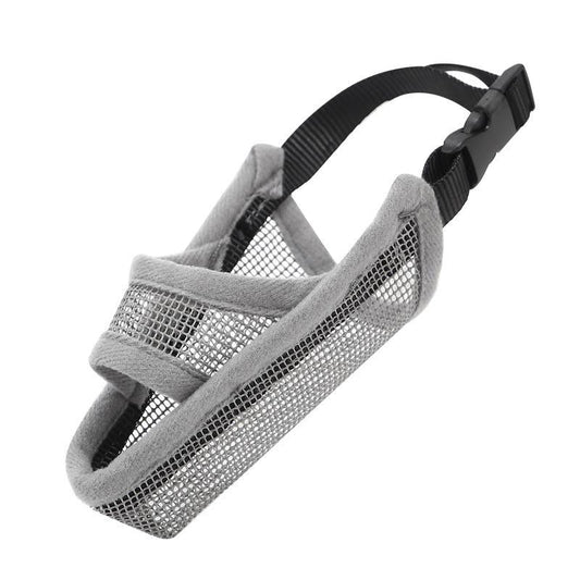 Dog Mouth Cover Anti-Bite Mesh Dog Mouth Cover Medium And Large Dogs Anti-Drop Mask S - Gray